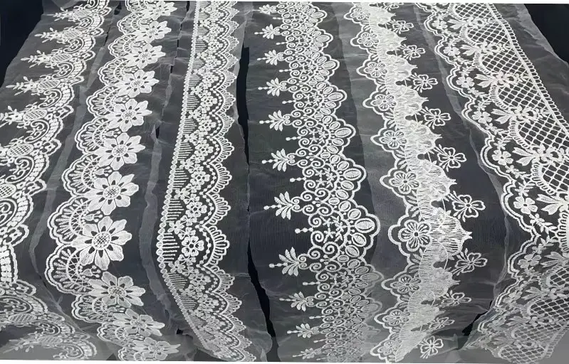 Wholesale High Quality Colorful Embroidery Lace Trimmingmesh Lace