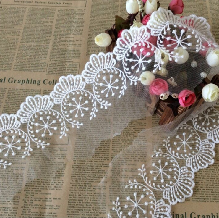 2019 Beautiful Design Crochet Cotton Knitted Lace for Wedding Dress