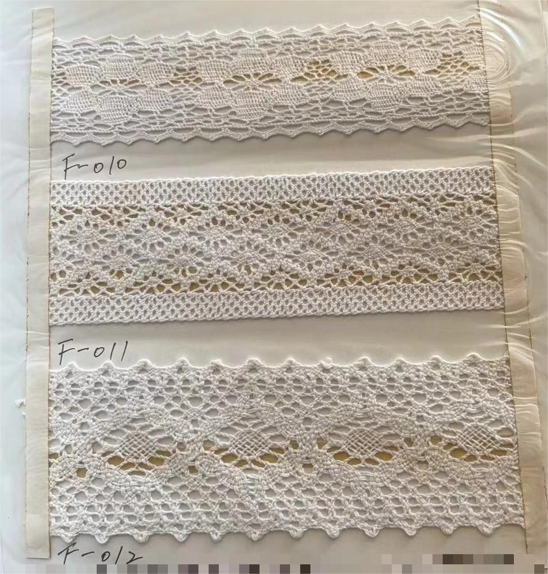 100% Cotton Sustainable Crocheted Embroidery Lace Knitted Trimming Cotton Lace